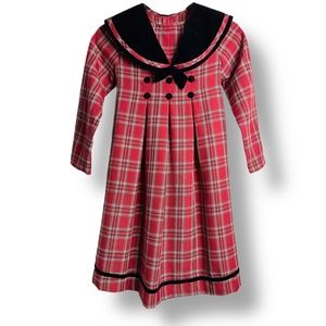 Vintage Bonnie Jean Tartan/Plaid Holiday Dress - Girls 6